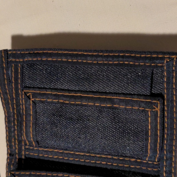 1970 Vintage LeVI'S Denim Trifold Unisex Wallet Dark Blue EUC - Picture 10 of 14